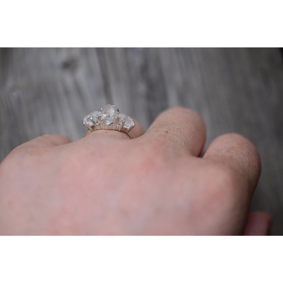 Alternative Engagement Ring Raw rustic Promise Ring size 4 5 6 7 8 9 10 … - Picture 4 of 5